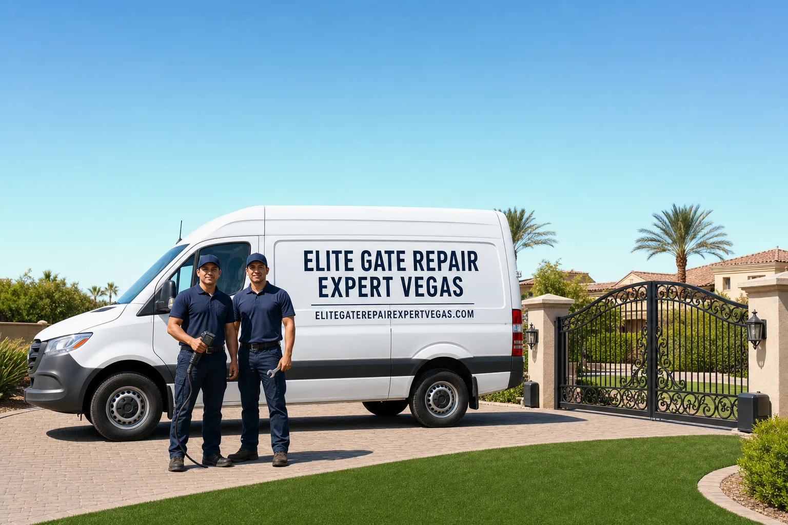 Elite Gate Repair Expert Vegas service vehicle and crew in Vegas, NV